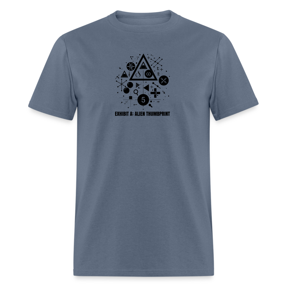 "Alien Thumbprint" Minimalist Unisex Classic T-Shirt - denim