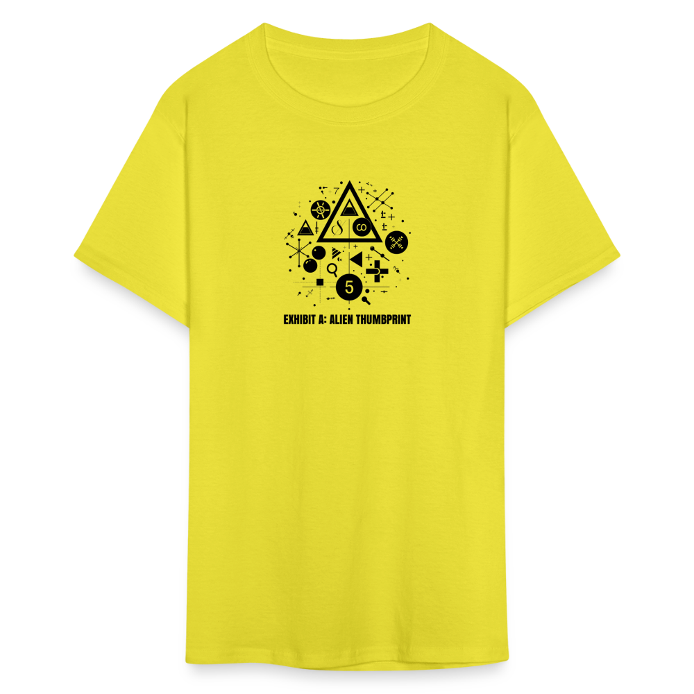 "Alien Thumbprint" Minimalist Unisex Classic T-Shirt - yellow