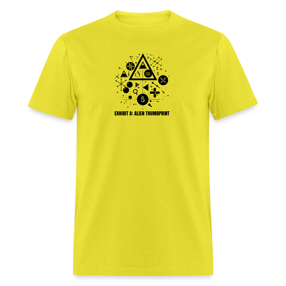 "Alien Thumbprint" Minimalist Unisex Classic T-Shirt - yellow