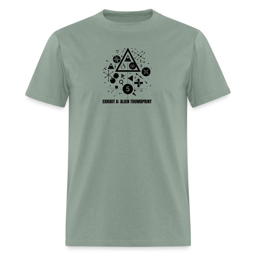 "Alien Thumbprint" Minimalist Unisex Classic T-Shirt - sage