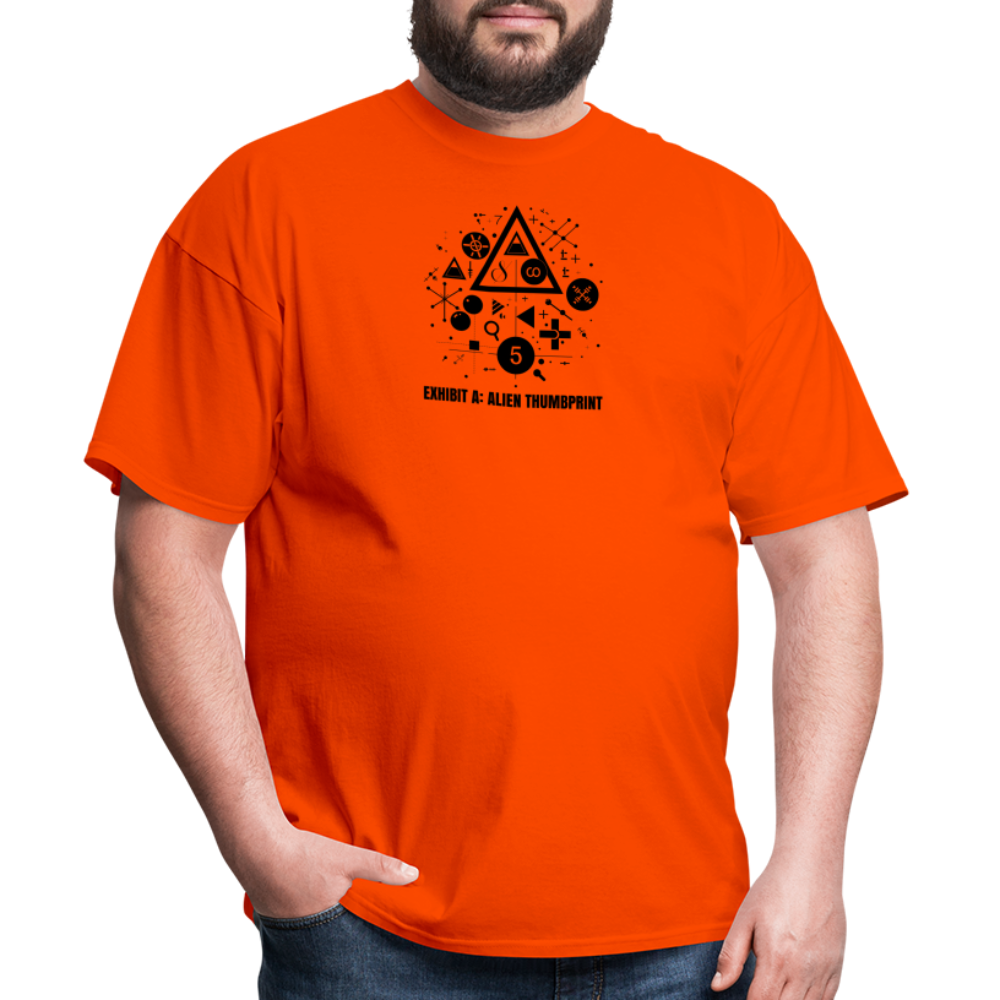 "Alien Thumbprint" Minimalist Unisex Classic T-Shirt - orange