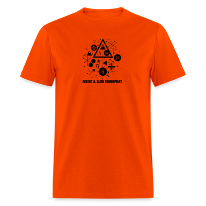 "Alien Thumbprint" Minimalist Unisex Classic T-Shirt - orange