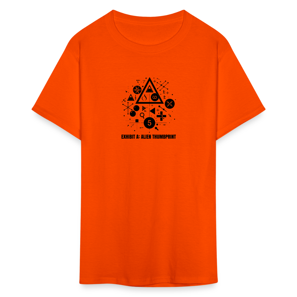 "Alien Thumbprint" Minimalist Unisex Classic T-Shirt - orange