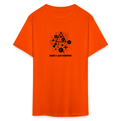 "Alien Thumbprint" Minimalist Unisex Classic T-Shirt - orange