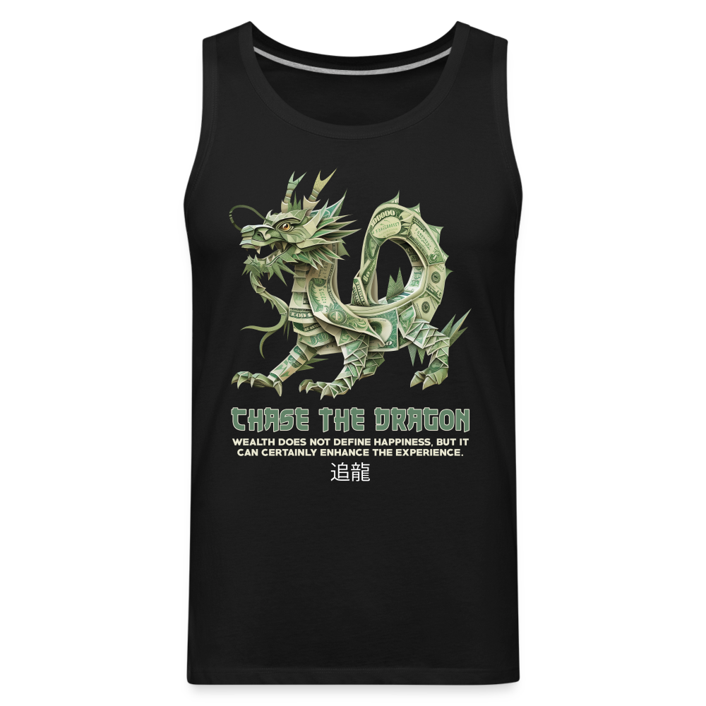 "Chase the Dragon" Origami Cash Men's Premium Tank Top - black