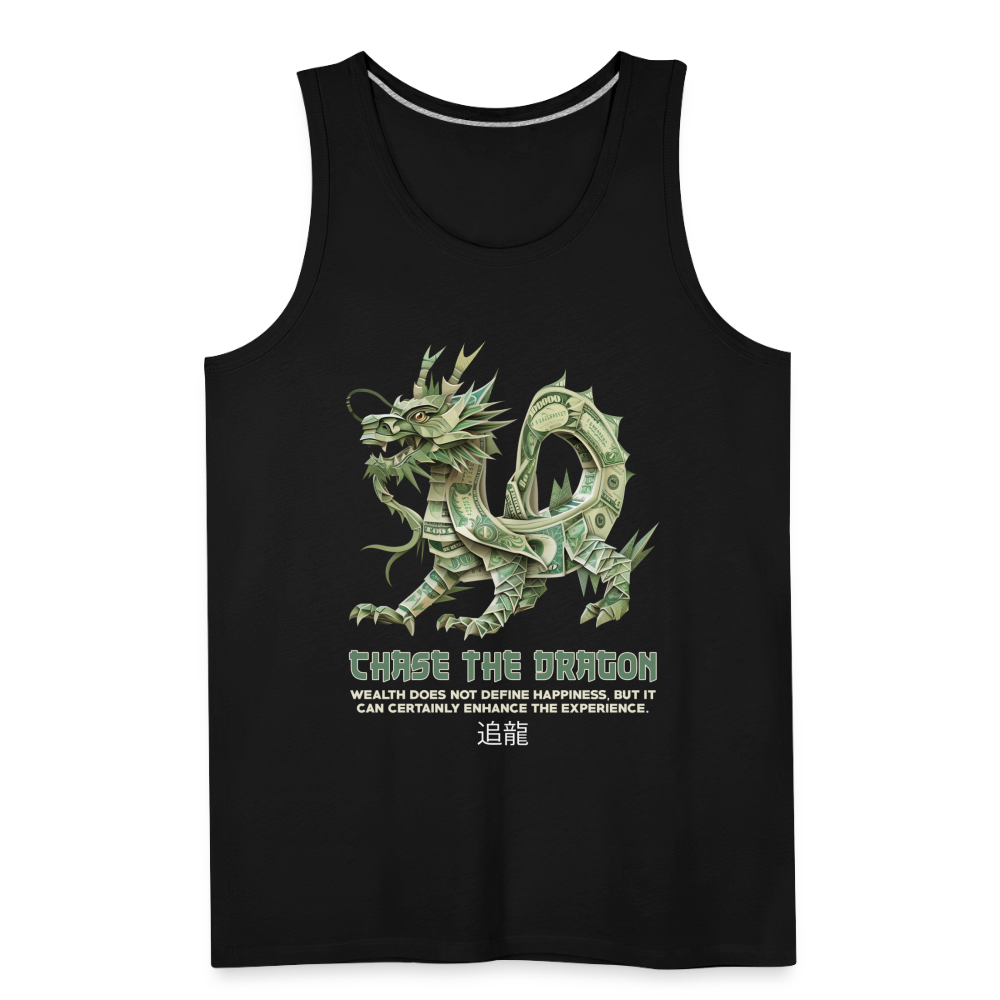 "Chase the Dragon" Origami Cash Men's Premium Tank Top - black