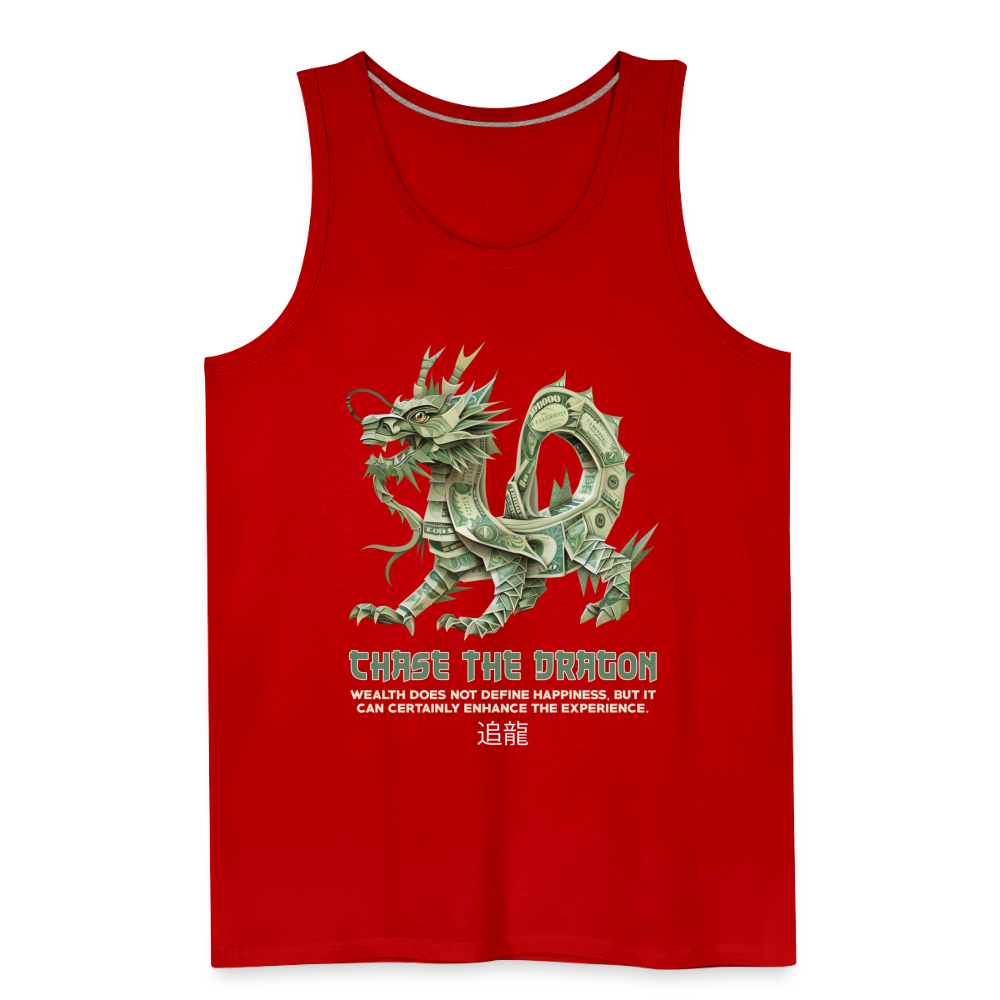 "Chase the Dragon" Origami Cash Men's Premium Tank Top - red