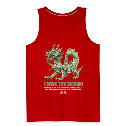 "Chase the Dragon" Origami Cash Men's Premium Tank Top - red