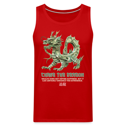 "Chase the Dragon" Origami Cash Men's Premium Tank Top - red