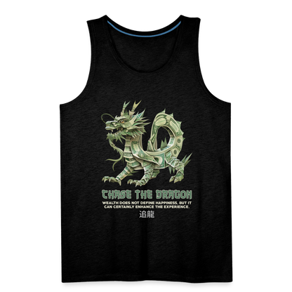 "Chase the Dragon" Origami Cash Men's Premium Tank Top - charcoal grey