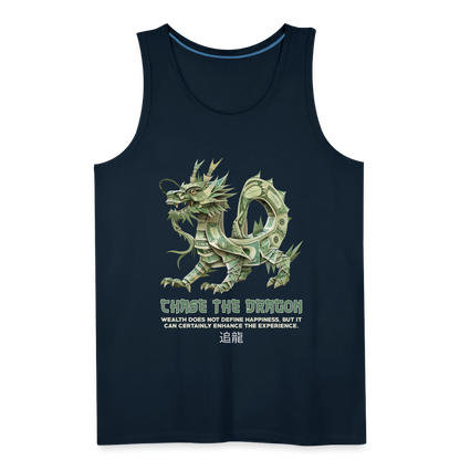 "Chase the Dragon" Origami Cash Men's Premium Tank Top - deep navy