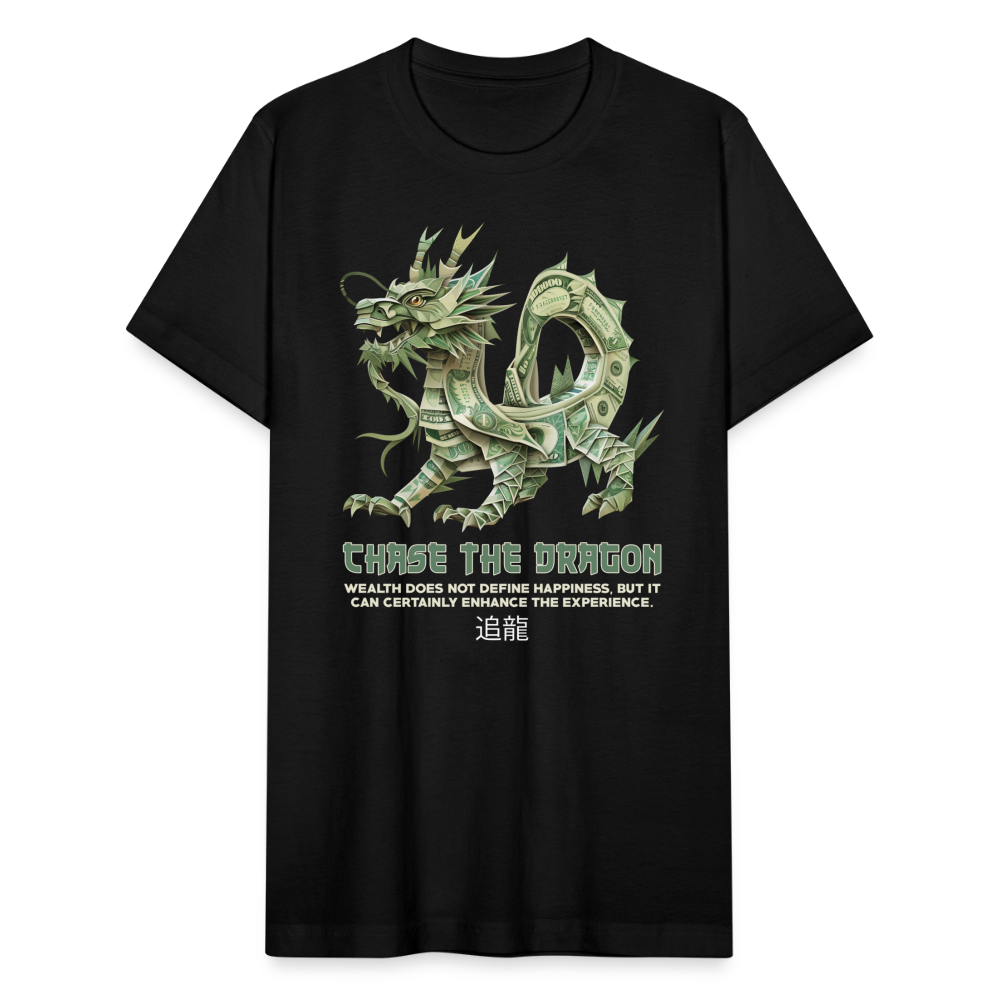 "Chase the Dragon" Origami Cash Unisex Jersey T-Shirt - black