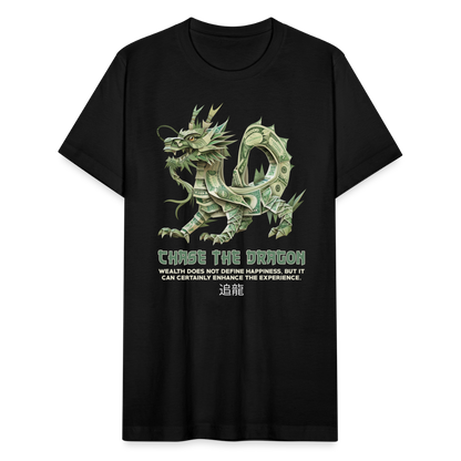 "Chase the Dragon" Origami Cash Unisex Jersey T-Shirt - black