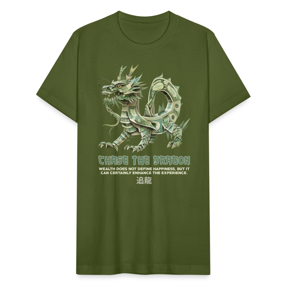 "Chase the Dragon" Origami Cash Unisex Jersey T-Shirt - olive