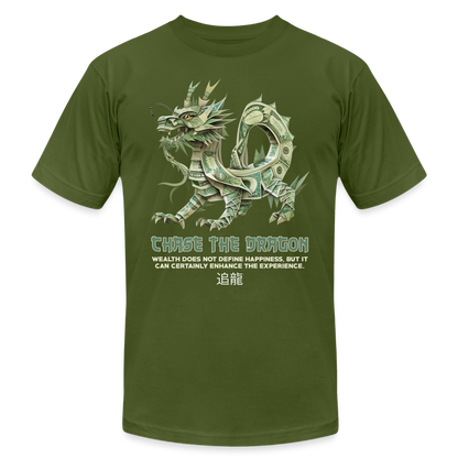 "Chase the Dragon" Origami Cash Unisex Jersey T-Shirt - olive