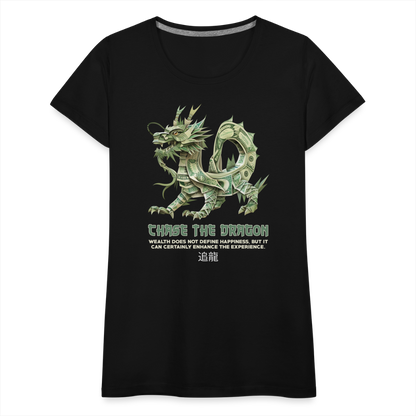 "Chase the Dragon" Origami Cash Women's Premium T-Shirt - black