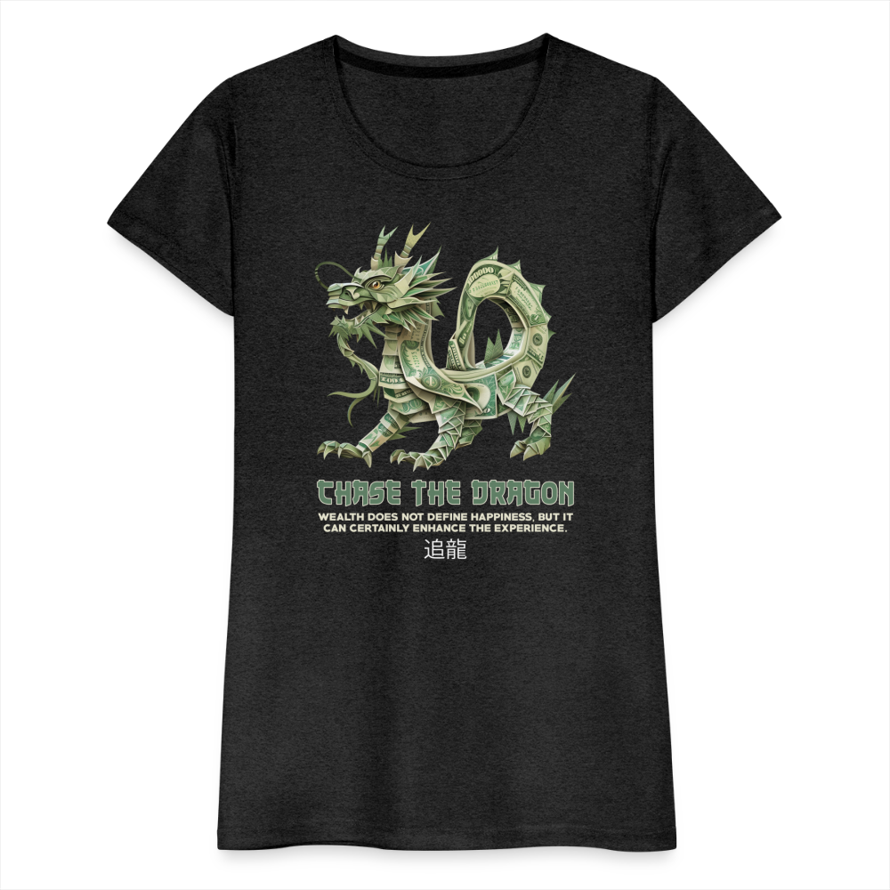 "Chase the Dragon" Origami Cash Women's Premium T-Shirt - charcoal grey