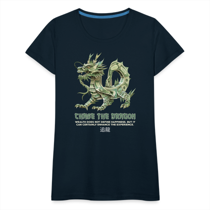 "Chase the Dragon" Origami Cash Women's Premium T-Shirt - deep navy