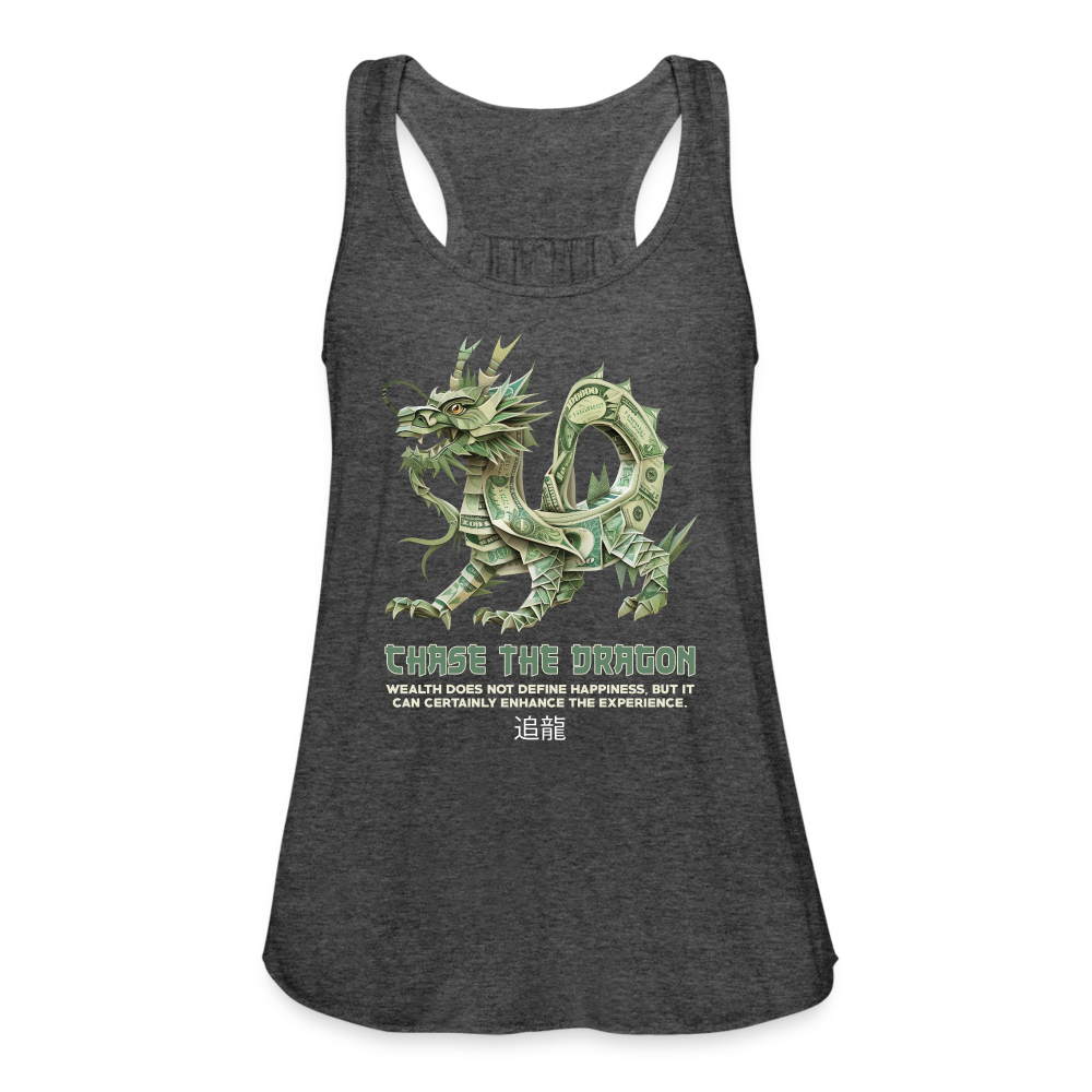 "Chase the Dragon" Origami Cash Women's Flowy Tank Top - deep heather