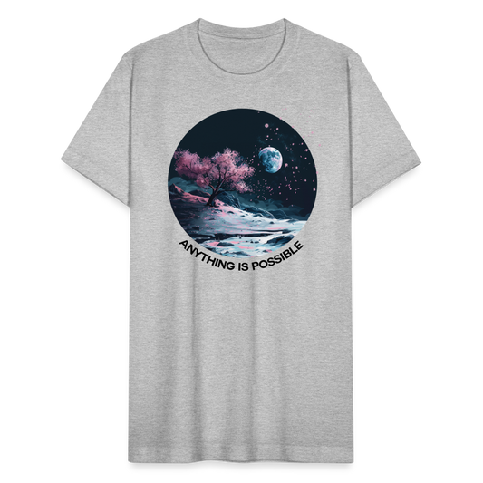 "Anything is Possible" Cherry Blossoms on the Moon Unisex Tri-Blend T-Shirt - heather gray