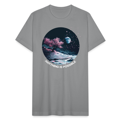 "Anything is Possible" Cherry Blossoms on the Moon Unisex Tri-Blend T-Shirt - slate