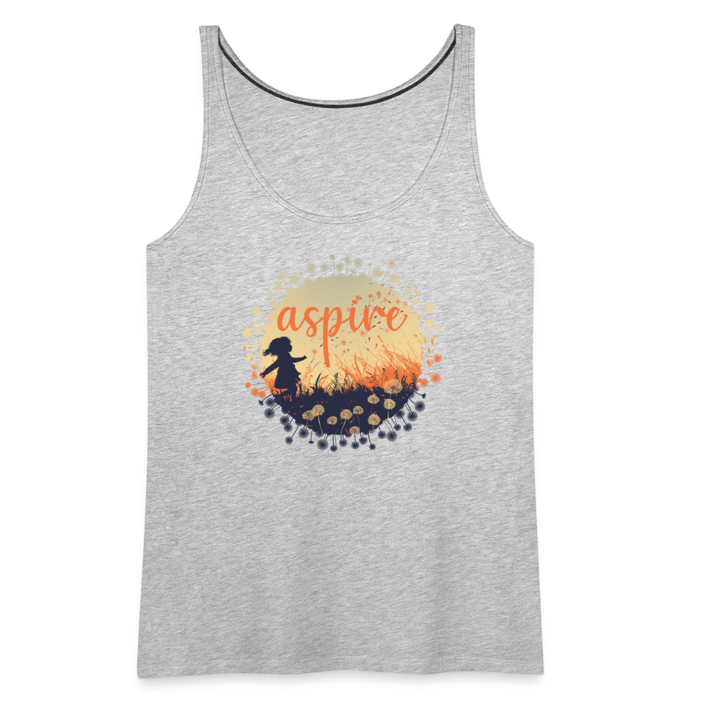 "Aspire" Dandelion Dream Field Women’s Premium Tank Top - heather gray