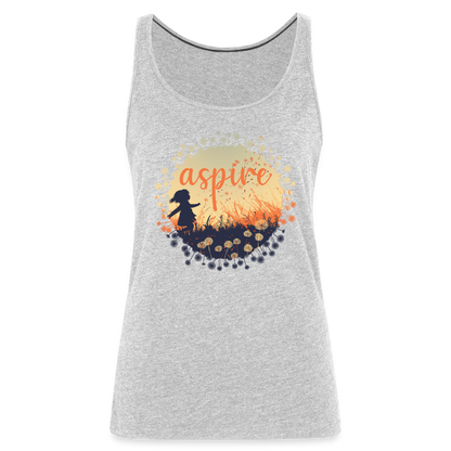 "Aspire" Dandelion Dream Field Women’s Premium Tank Top - heather gray