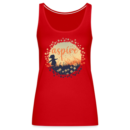 "Aspire" Dandelion Dream Field Women’s Premium Tank Top - red