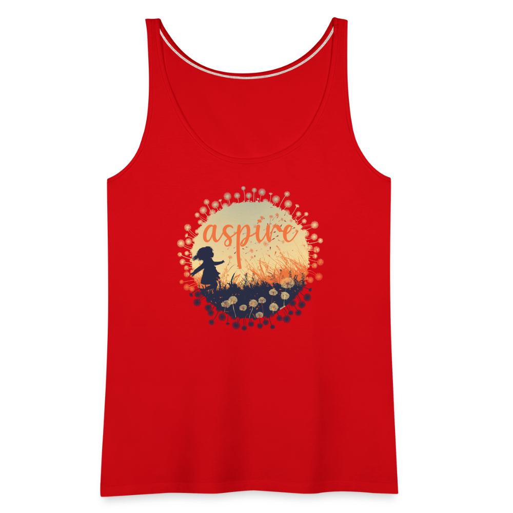 "Aspire" Dandelion Dream Field Women’s Premium Tank Top - red