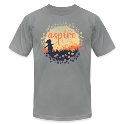 "Aspire" Dandelion Dream Field Unisex Jersey T-Shirt - slate