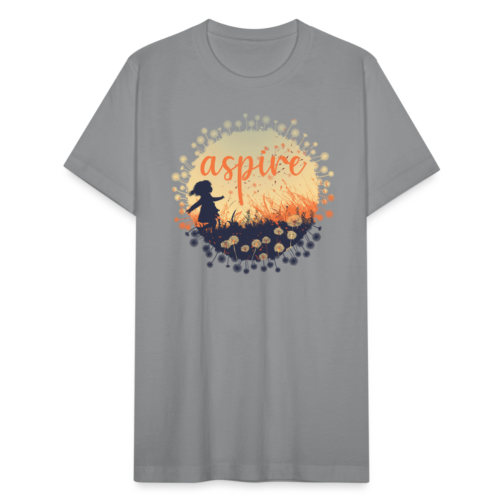 "Aspire" Dandelion Dream Field Unisex Jersey T-Shirt - slate