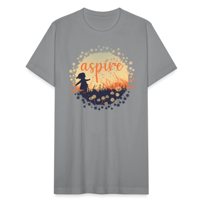 "Aspire" Dandelion Dream Field Unisex Jersey T-Shirt - slate