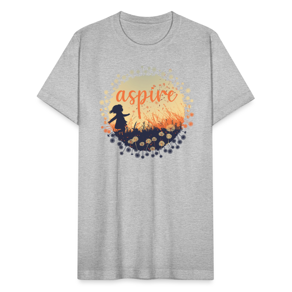 "Aspire" Dandelion Dream Field Unisex Jersey T-Shirt - heather gray