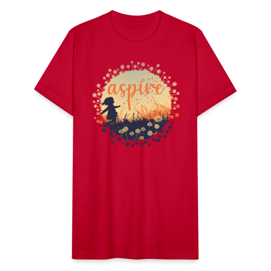 "Aspire" Dandelion Dream Field Unisex Jersey T-Shirt - red