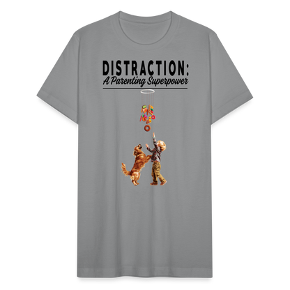 "Distraction: A Parenting Superpower" Unisex Jersey T-Shirt - slate