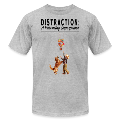 "Distraction: A Parenting Superpower" Unisex Jersey T-Shirt - heather gray