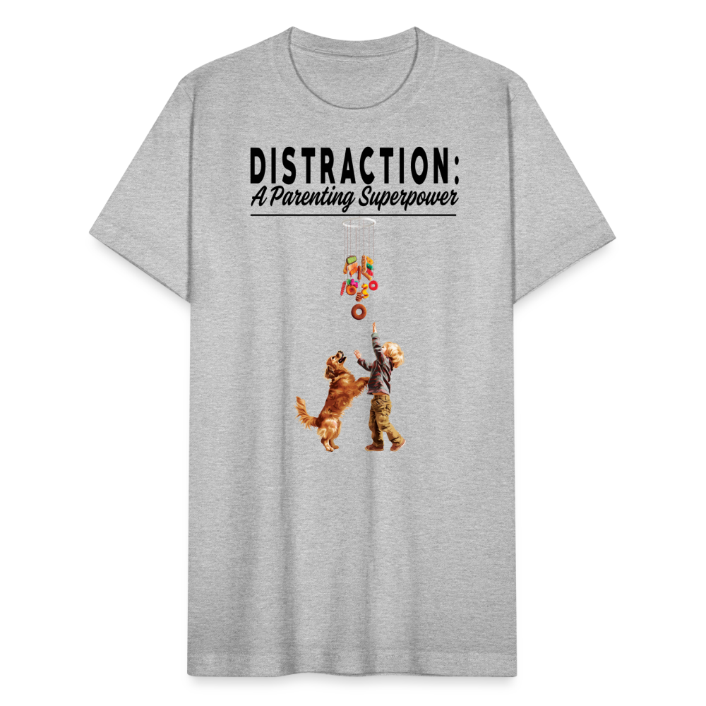 "Distraction: A Parenting Superpower" Unisex Jersey T-Shirt - heather gray