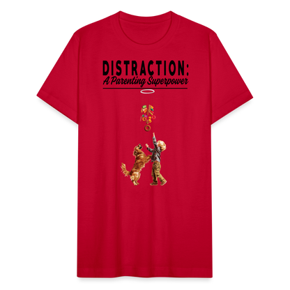 "Distraction: A Parenting Superpower" Unisex Jersey T-Shirt - red