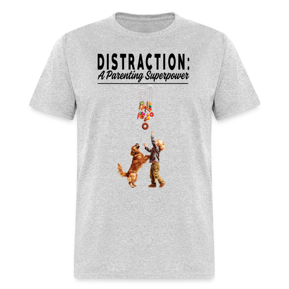 "Distraction: A Parenting Superpower" Unisex Classic T-Shirt - heather gray