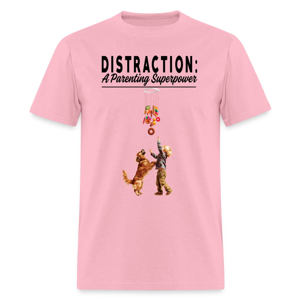 "Distraction: A Parenting Superpower" Unisex Classic T-Shirt - pink