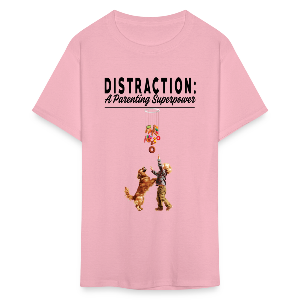 "Distraction: A Parenting Superpower" Unisex Classic T-Shirt - pink