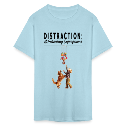 "Distraction: A Parenting Superpower" Unisex Classic T-Shirt - powder blue