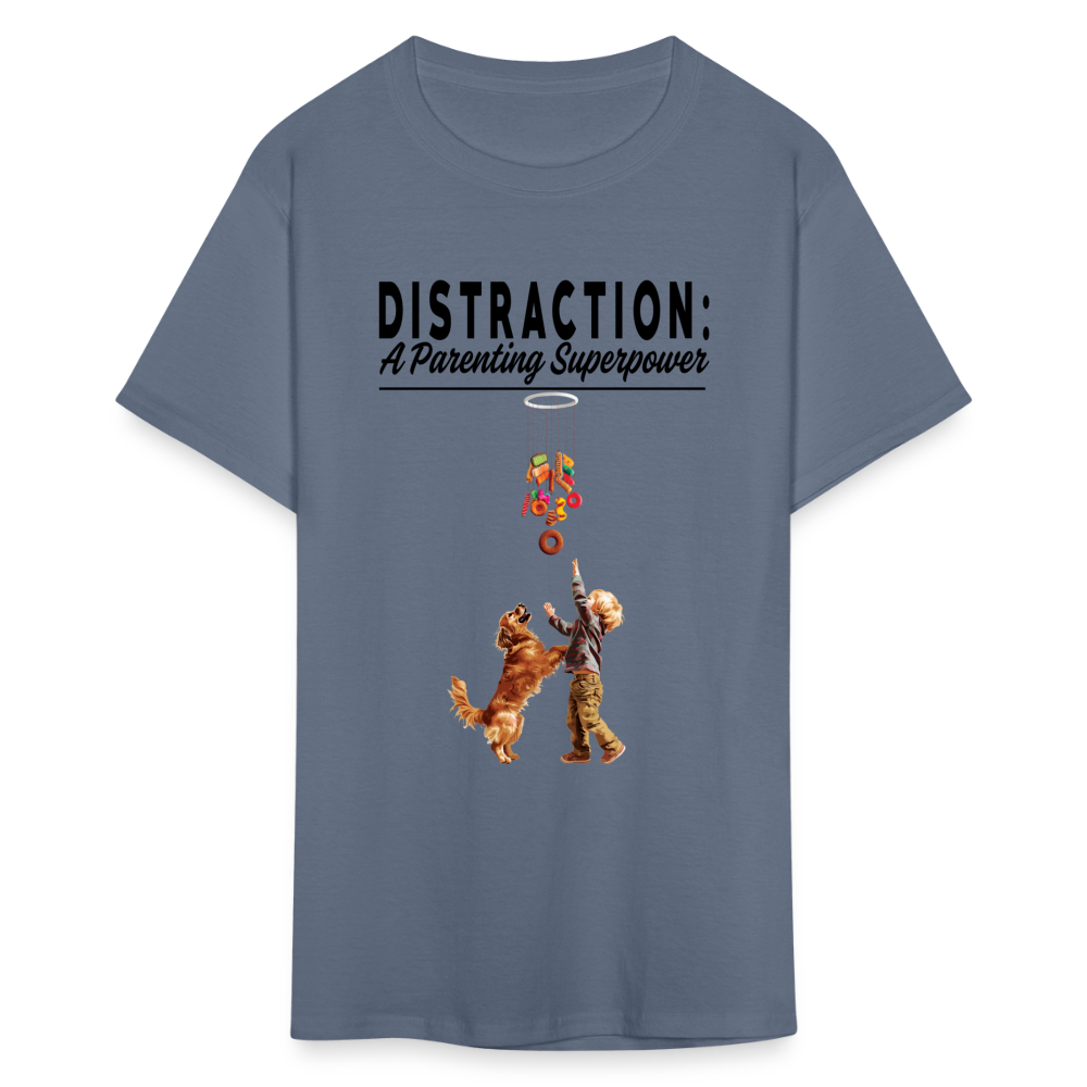 "Distraction: A Parenting Superpower" Unisex Classic T-Shirt - denim