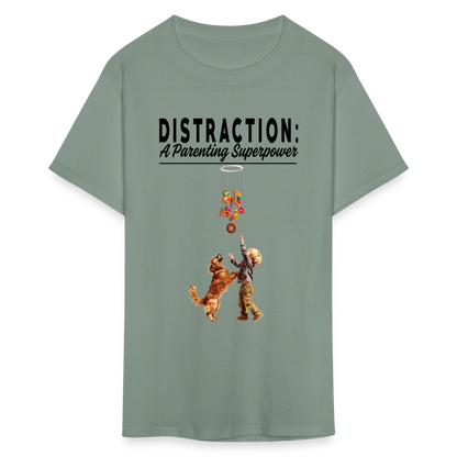 "Distraction: A Parenting Superpower" Unisex Classic T-Shirt - sage