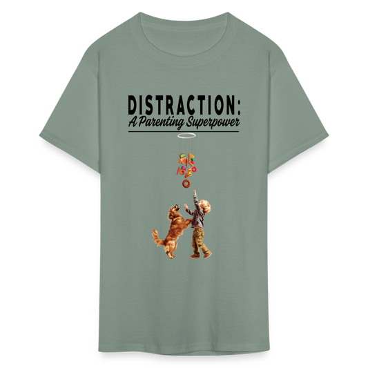 "Distraction: A Parenting Superpower" Unisex Classic T-Shirt - sage