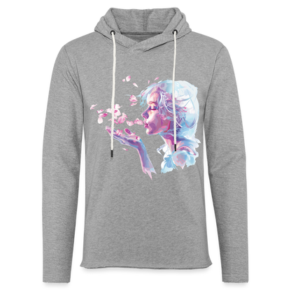 "Crystal" Breath of Rose Pedals Unisex Lightweight Hoodie - heather gray