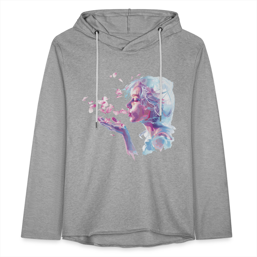 "Crystal" Breath of Rose Pedals Unisex Lightweight Hoodie - heather gray