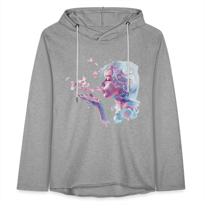 "Crystal" Breath of Rose Pedals Unisex Lightweight Hoodie - heather gray