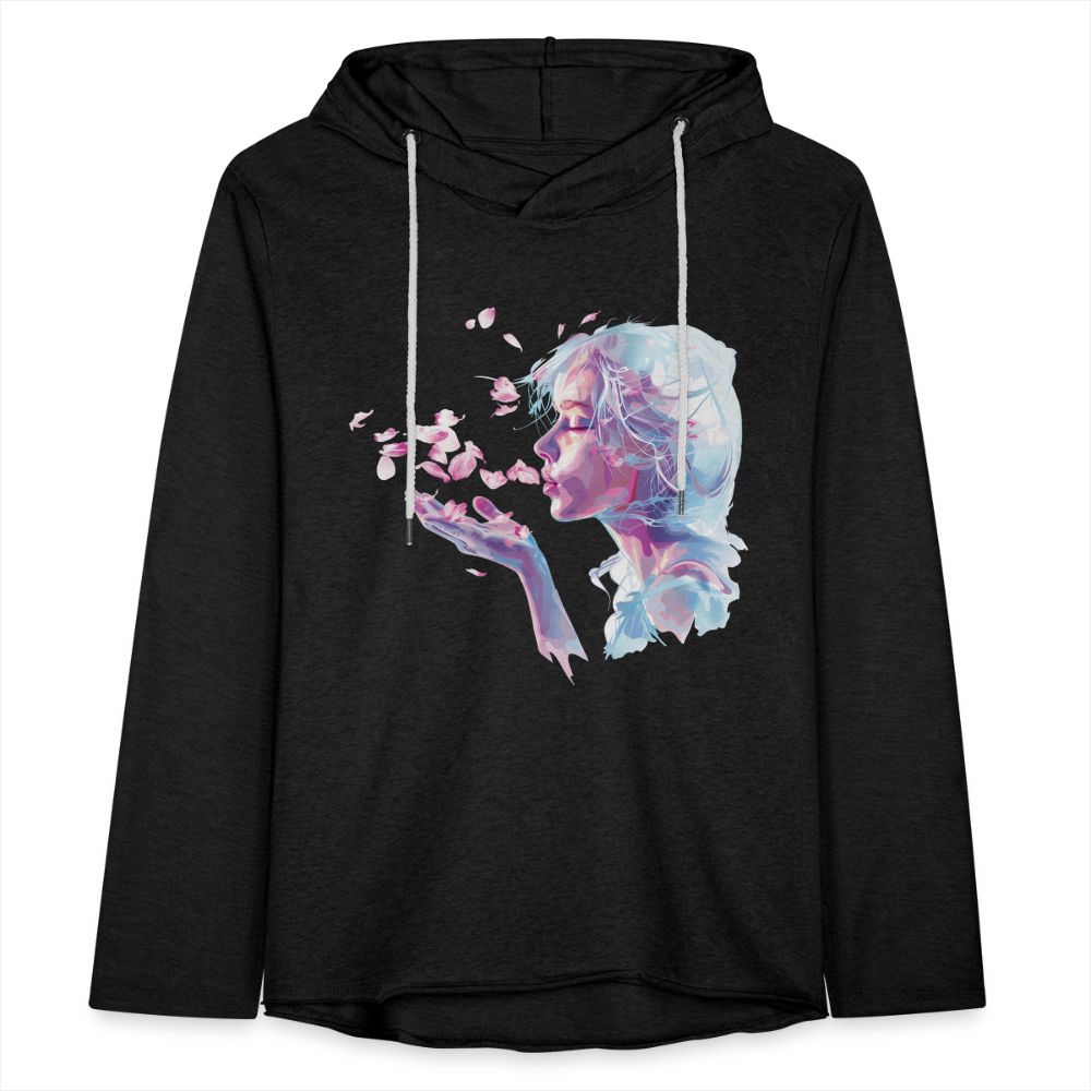 "Crystal" Breath of Rose Pedals Unisex Lightweight Hoodie - charcoal grey