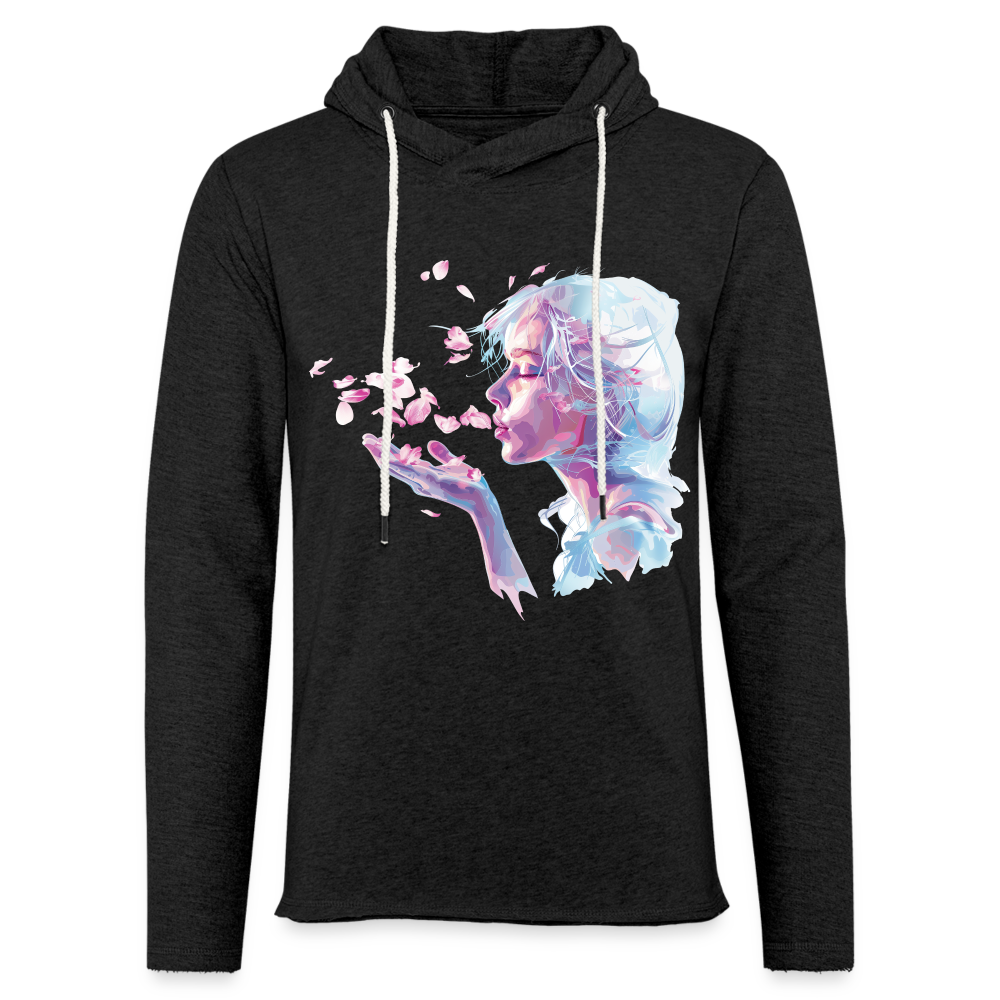 "Crystal" Breath of Rose Pedals Unisex Lightweight Hoodie - charcoal grey